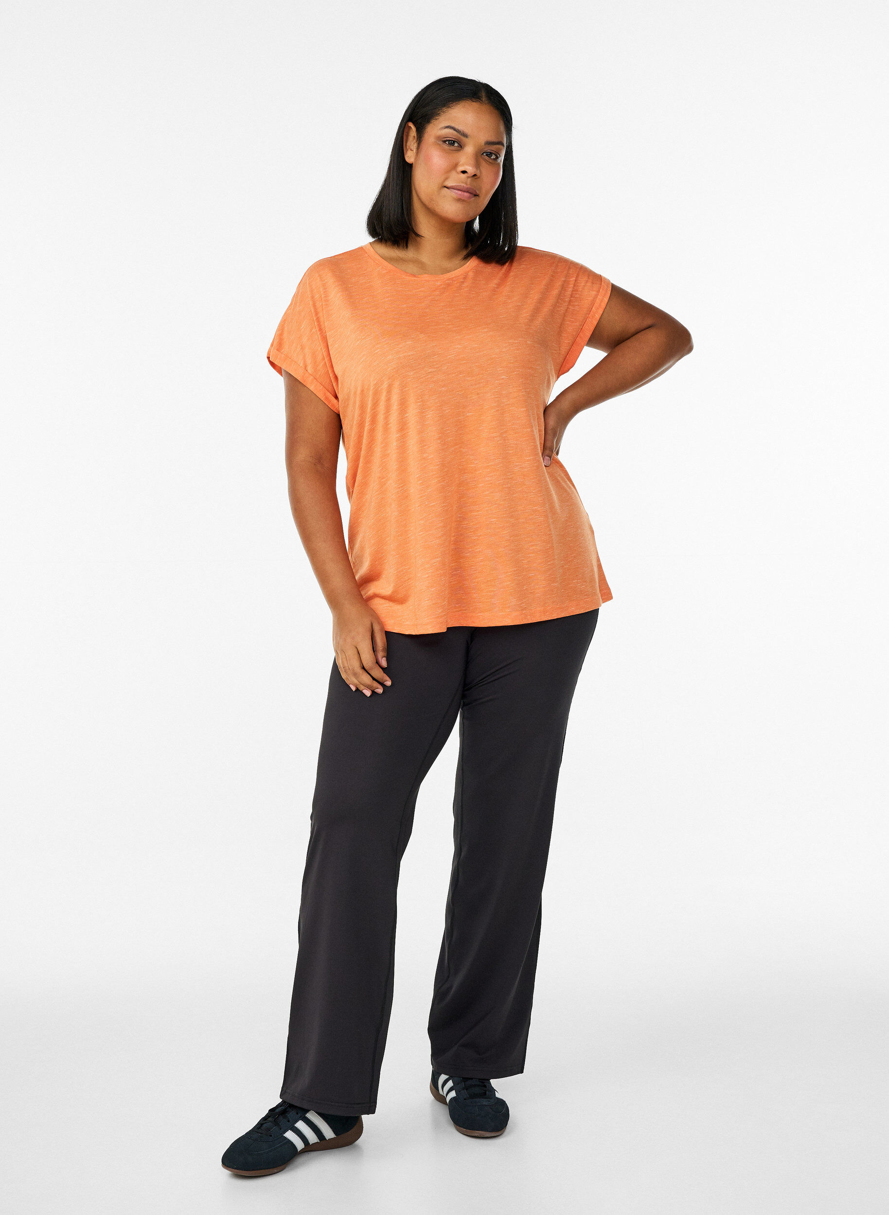 ZizziLos workout T-shirt met korte mouwen, Oranje, Model image number 1