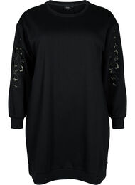 Sweater-jurk met geborduurde details, Black