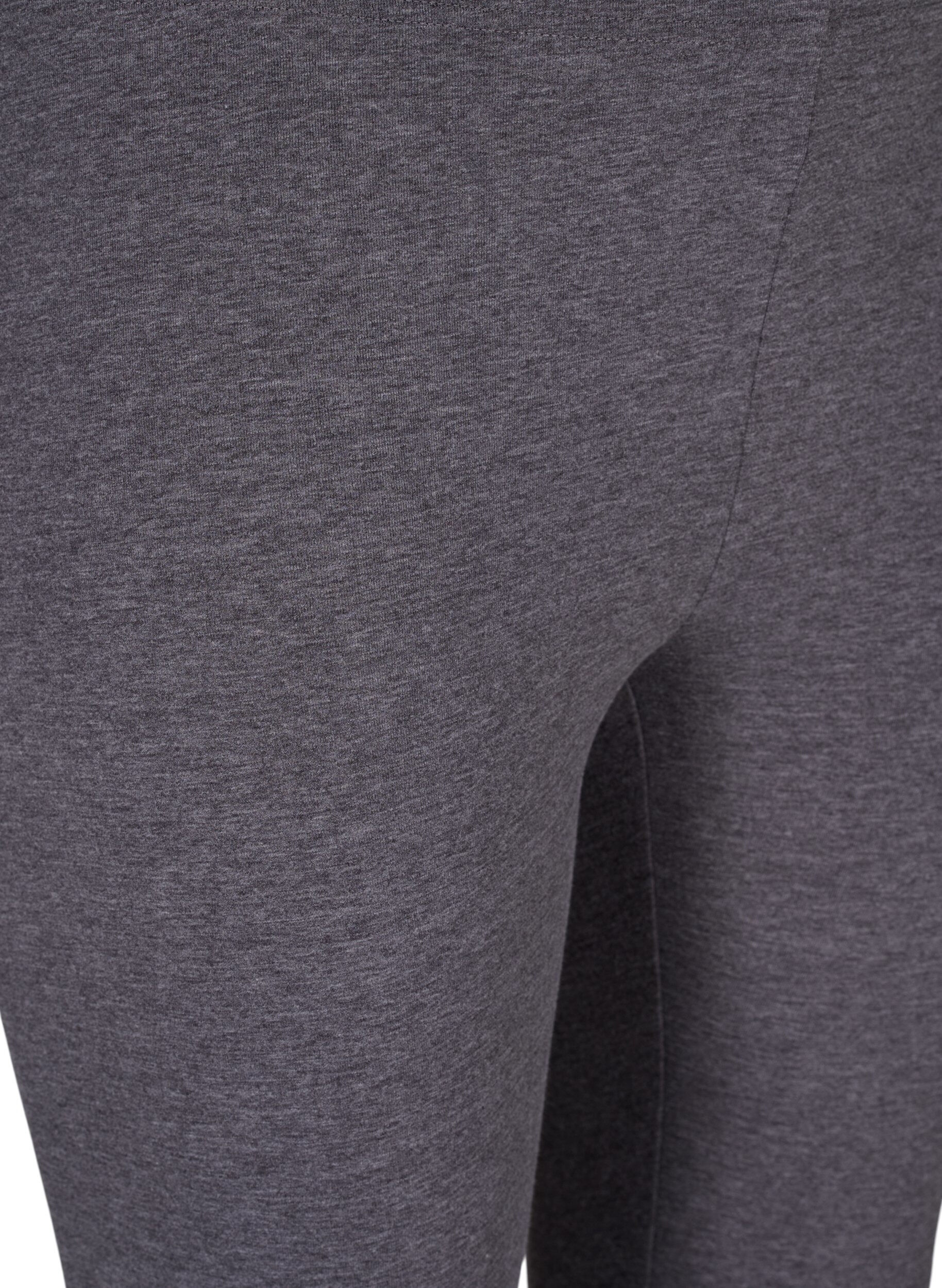 Zizzi Grijs gem&ecirc;leerde legging, Dark Grey Melange, Packshot image number 2