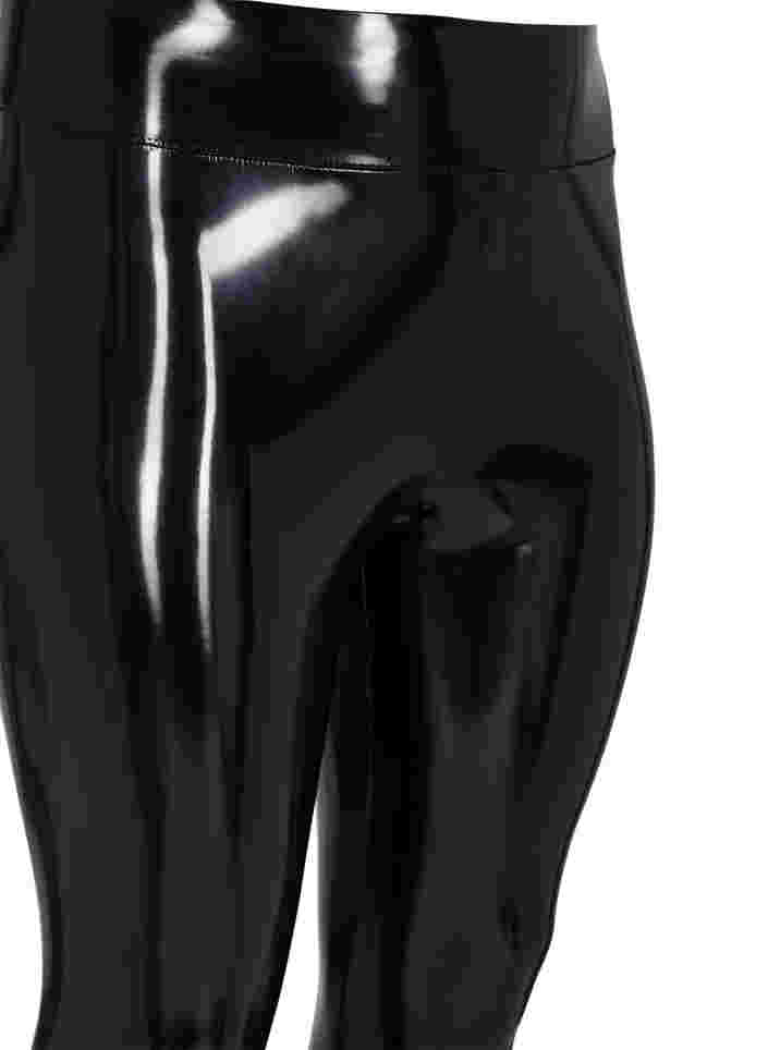Wet look leggings, Black Shiny, Packshot image number 2
