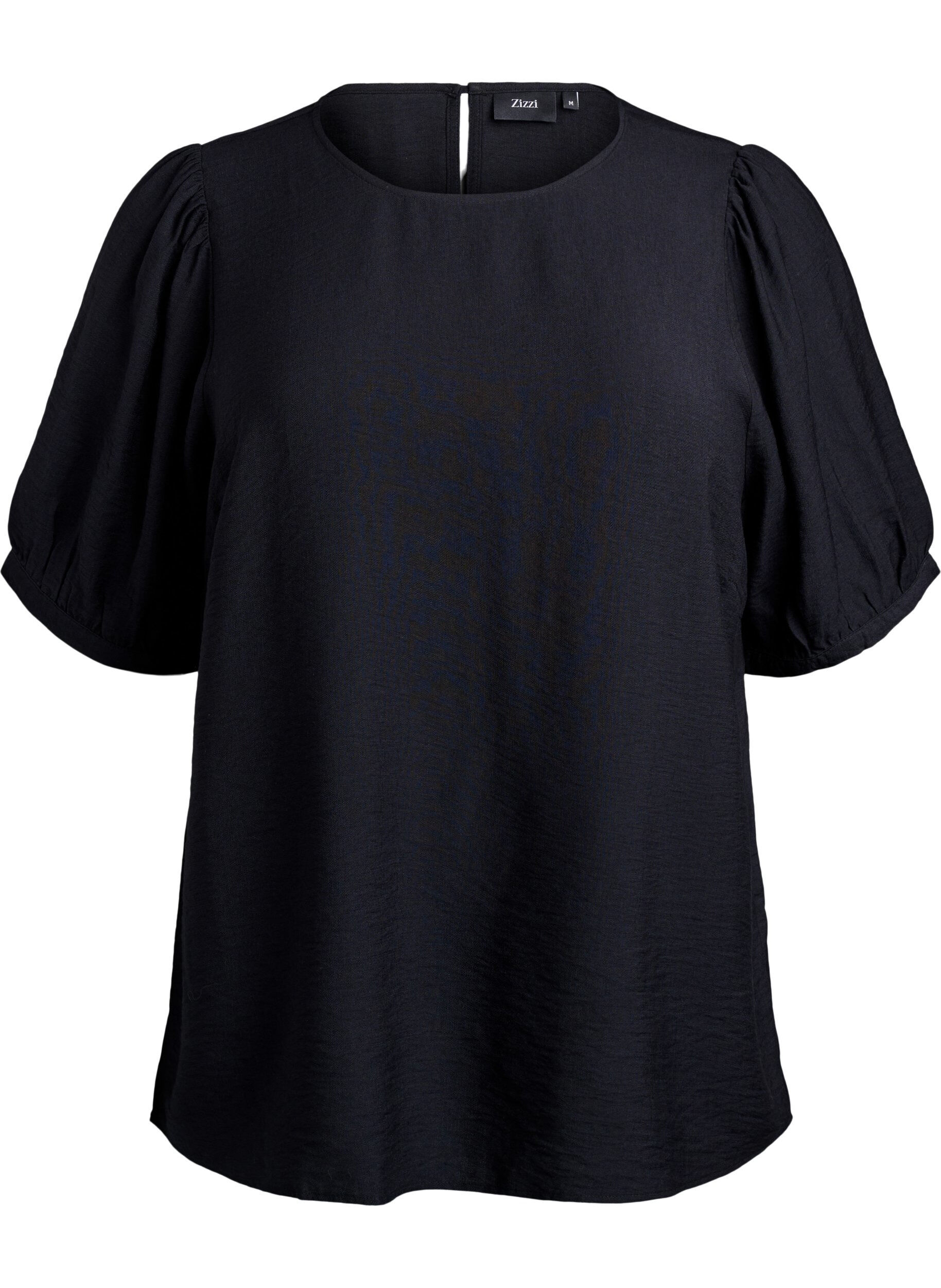 Zizzi Viscose blouse met 1/2 mouwen, Zwart, Packshot image number 0