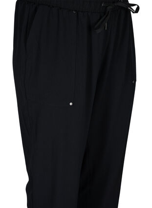Broek met zakken en elastische rand, Black, Packshot image number 2