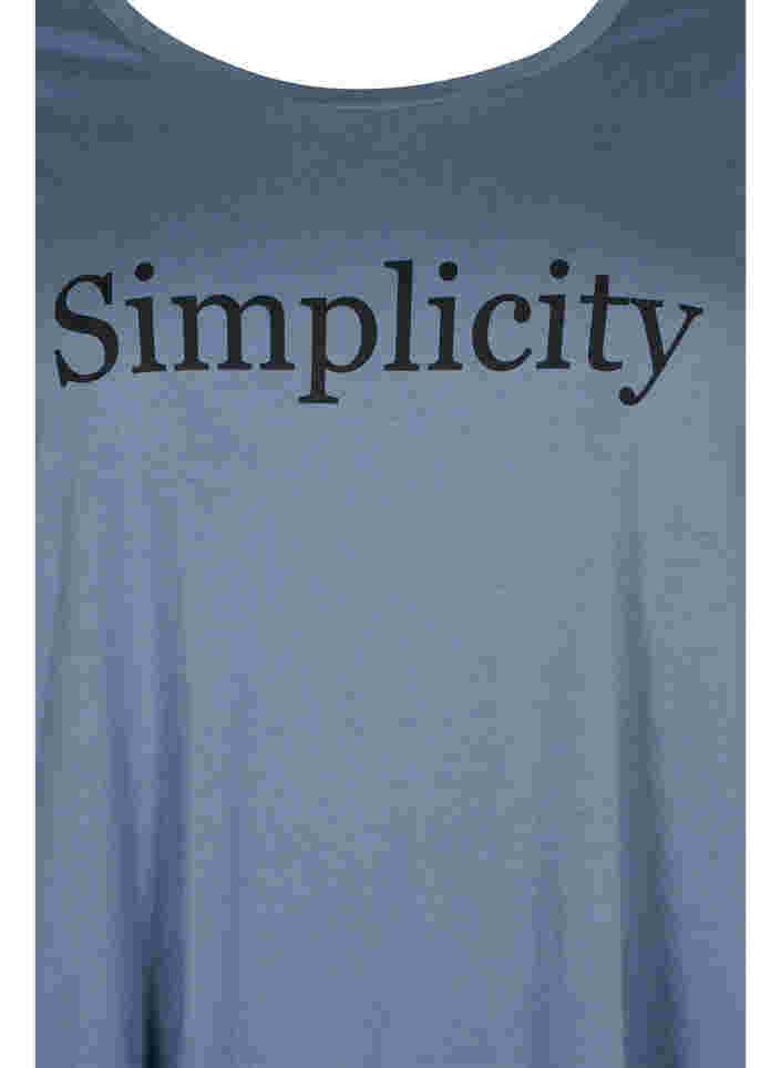 Katoenen nachthemd met korte mouwen en print, Grey W. Simplicity, Packshot image number 2