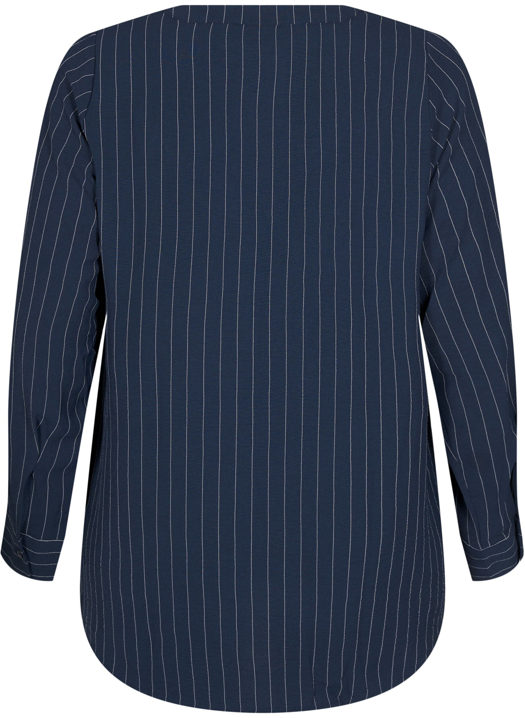 Zizzi FLASH - Streepjes overhemdblouse, Blauw, Packshot image number 1