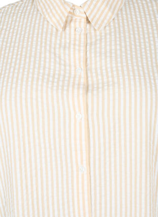 Lang gestreept katoenen overhemd, White/Natrual Stripe, Packshot image number 2