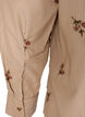 Gestreept shirt met geborduurde bloemen, Bruin, Packshot image number 3