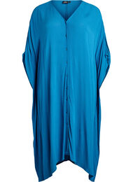 Kaftan strandjurk met knopen, Blauw