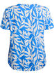 Viscose blouse met korte mouwen en print, Blauw, Packshot image number 1