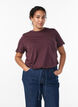 Basic katoenen T-shirt met ronde hals, Donker Bordeaux, Model image number 0