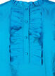 Glanzende shirtblouse met ruches, Diva Blue, Packshot image number 2