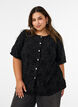 Blouse met bloemenpatroon en ballonmouwen, Zwart, Model image number 0
