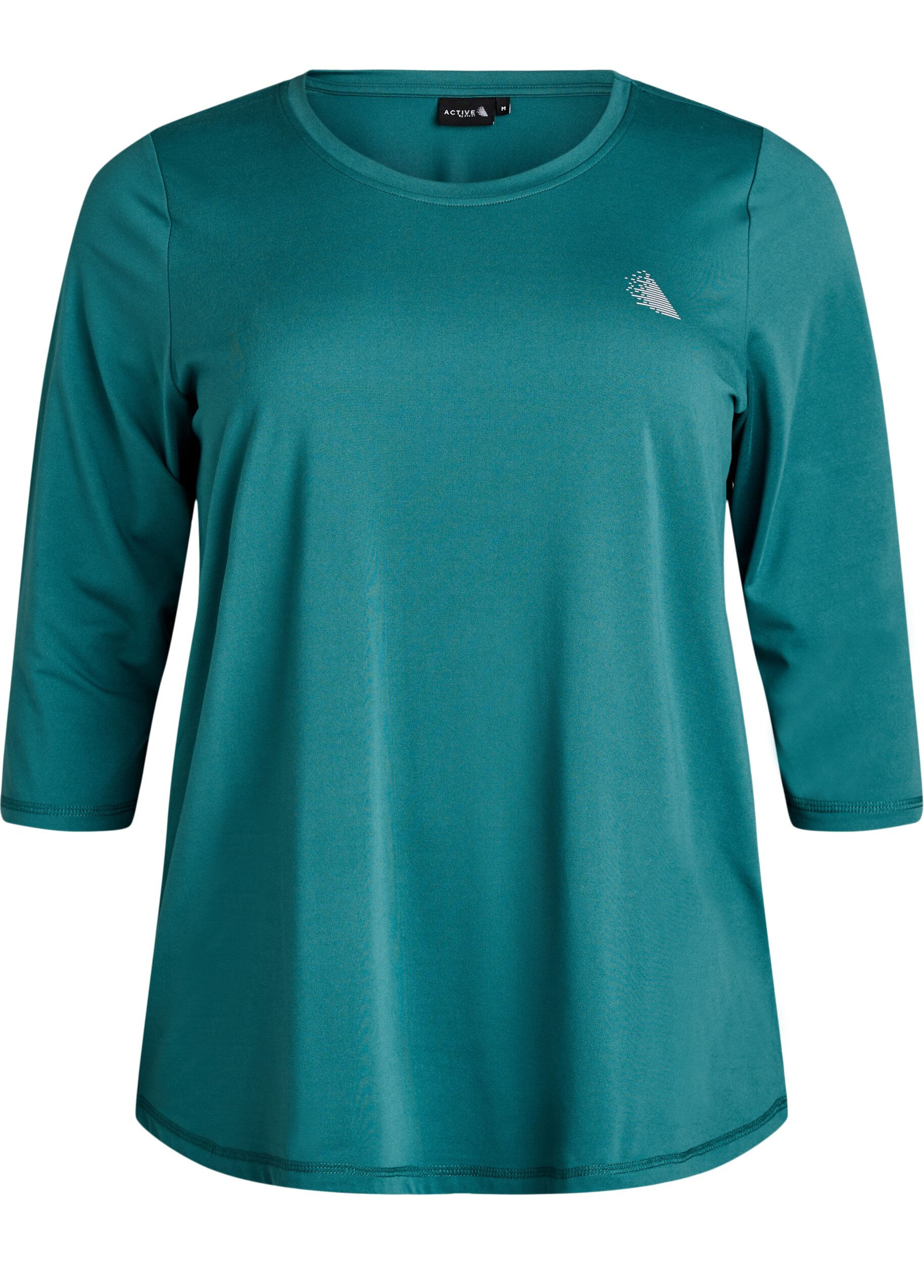 Zizzi Training blouse met 3/4 mouwen, Groen, Packshot image number 0
