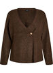 Gebreid vest met asymmetrische sluiting, Bruin, Packshot image number 0