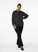 Gestippeld shirt met ruches, Black W. White Dot, Model image number 2
