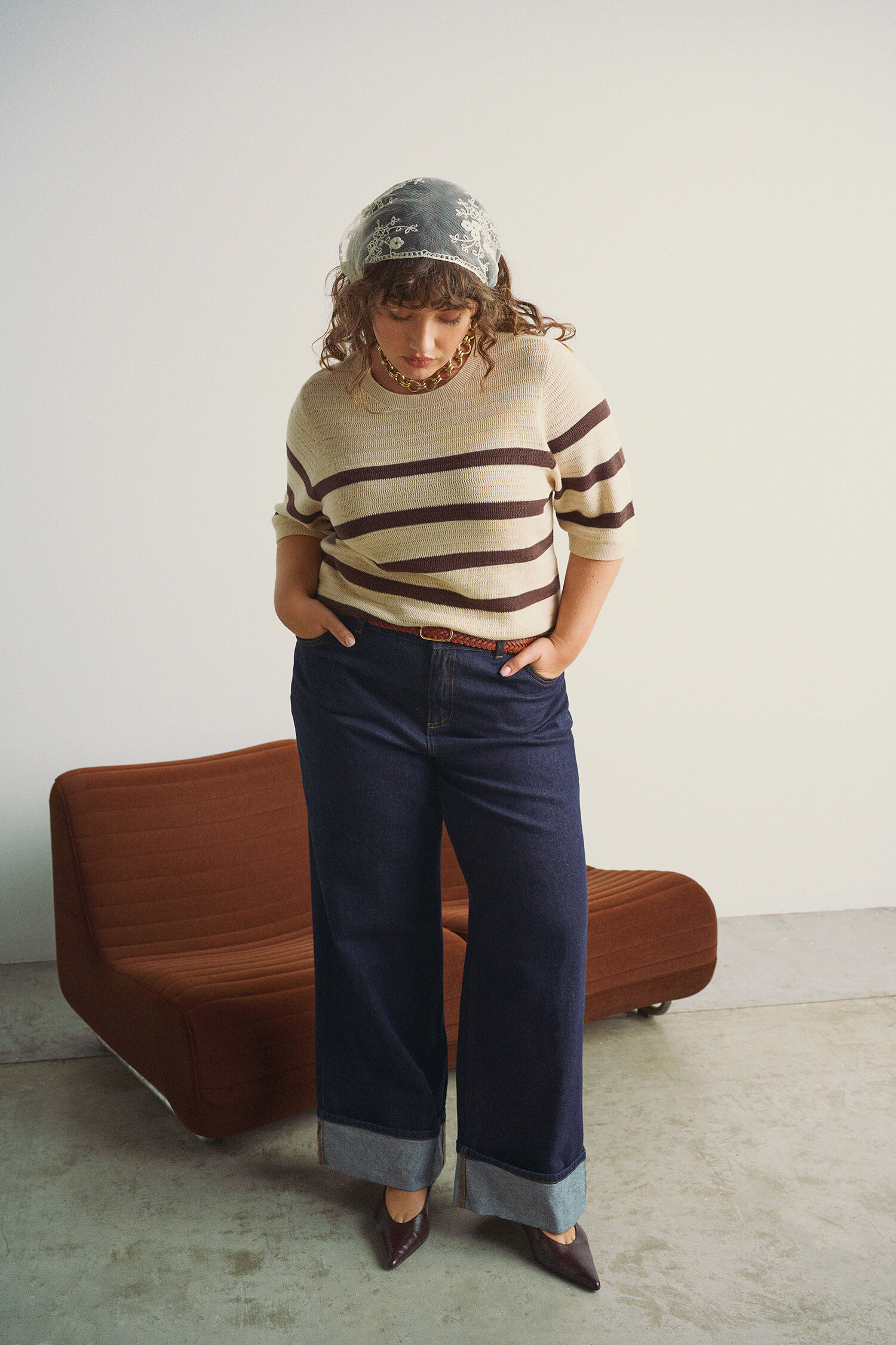 Zizzi Gestreepte trui, , Model