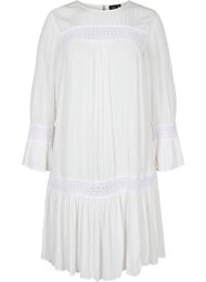 Viscose jurk met kanten details, Off White