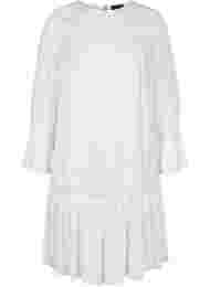 Viscose jurk met kanten details, Off White