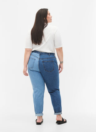 Tweekleurige Mille Mom Fit Jeans, Lt. B. Comb, Model image number 1