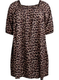 Strandjurk van viscose met print, Beige