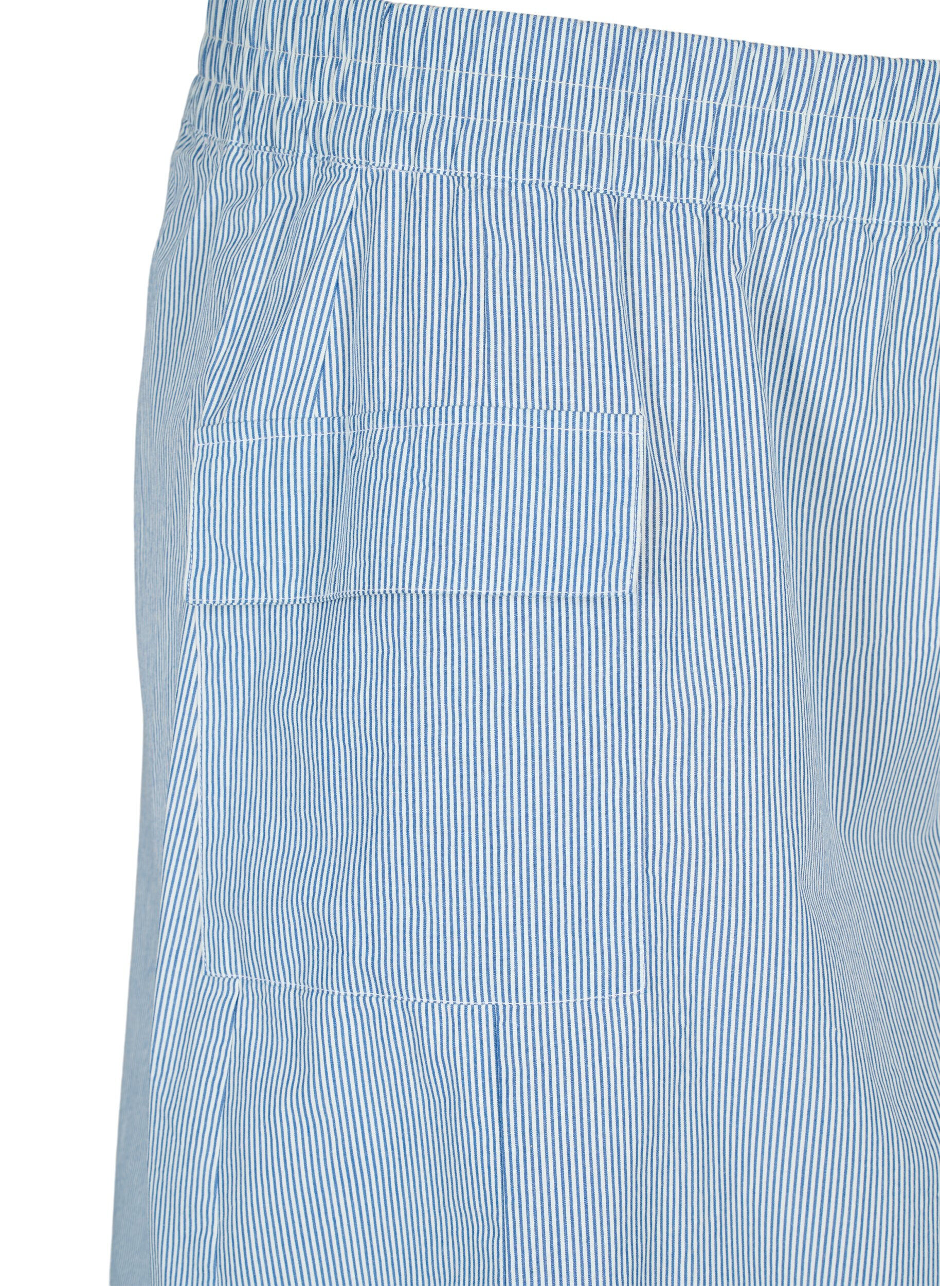 Zizzi Korte katoenen rok met elastische tailleband, Blauw, Packshot image number 2