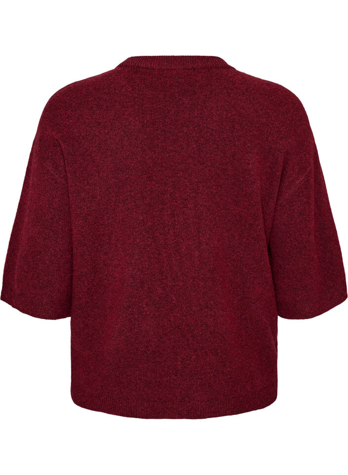 Los gebreide shirt met korte mouwen, Rood, Packshot image number 1