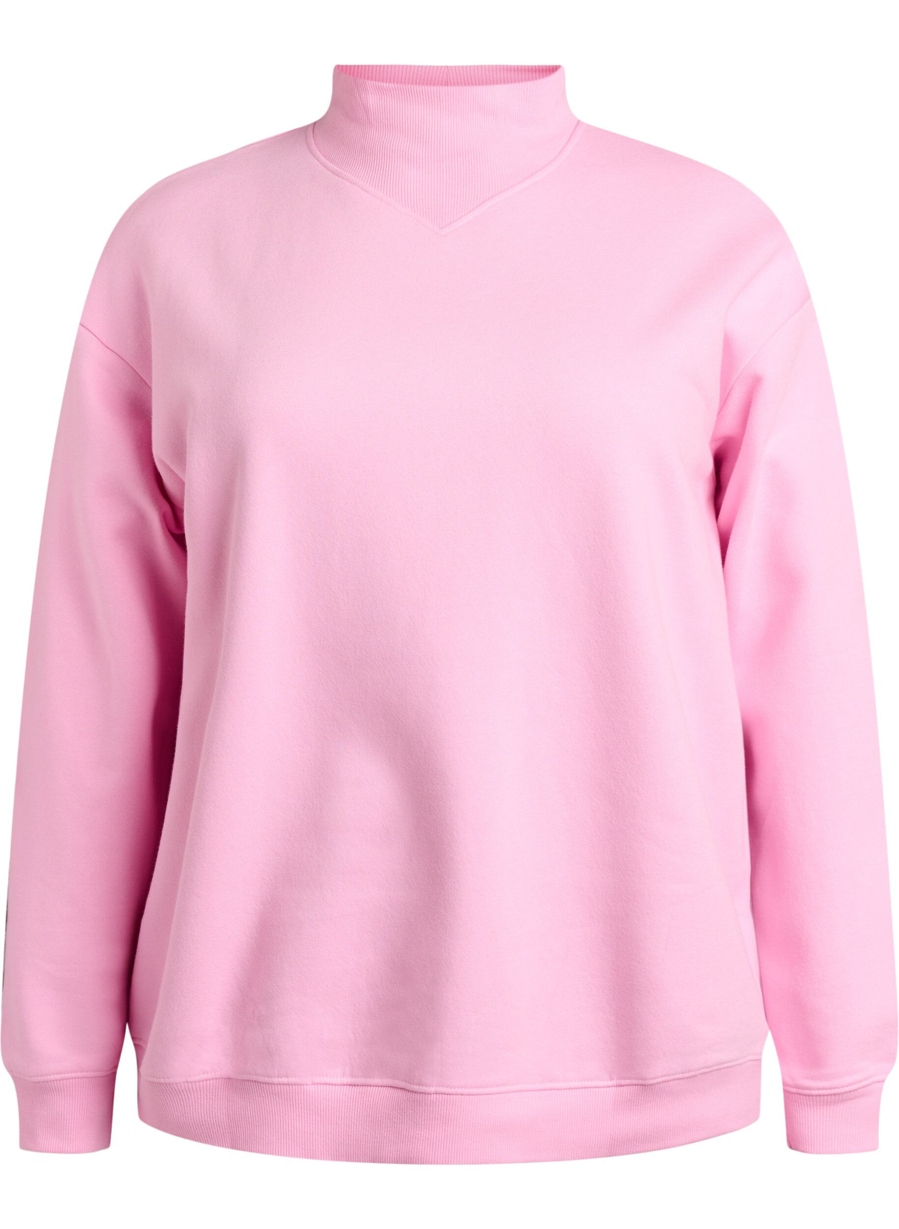 Zizzi Sweatshirt met hoge kraag en lange mouwen, Roze, Packshot image number 0
