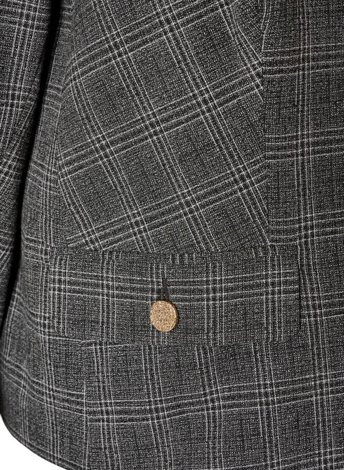 Korte blazer met een geruit patroon, Grijs, Packshot image number 3