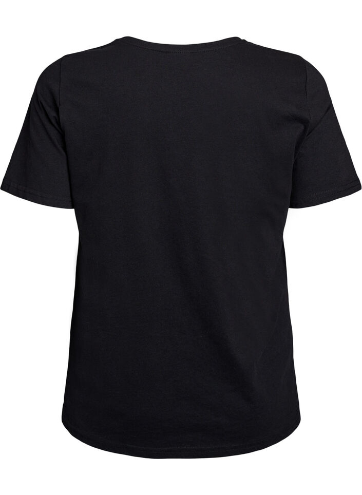 T-shirt met print, Zwart, Packshot image number 1