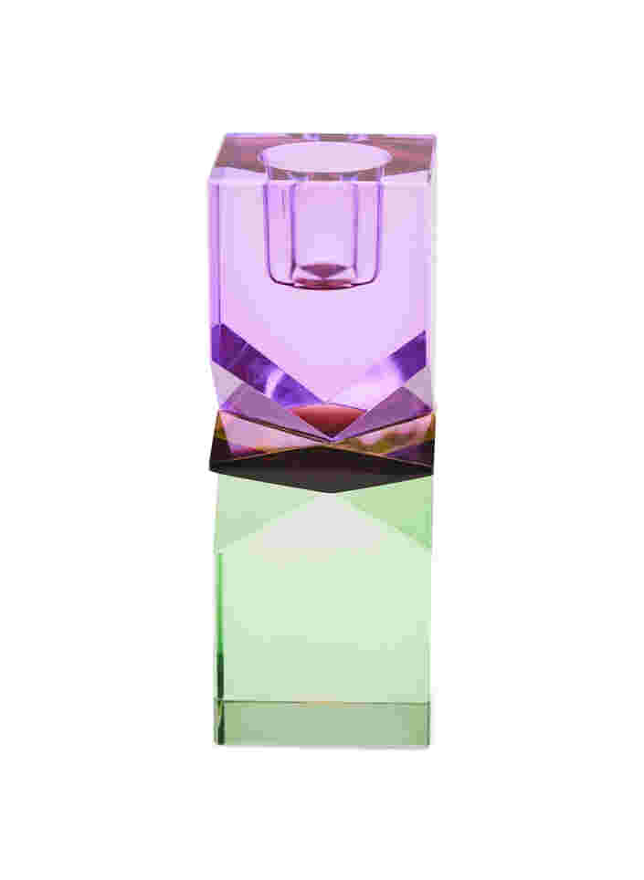 Kaarsenhouder van kristalglas, Violet/Mint Comb, Packshot