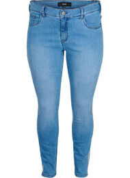 Cropped Sanna jeans met streep in de zijkant, Light blue denim