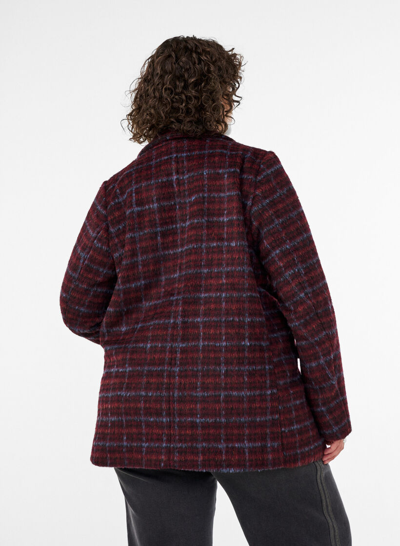 Geruit jasje met zakken, Rood, Model image number 2