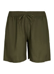 Losse shorts in katoenmix met linnen, Forest Night, Packshot