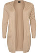 Lang gebreid vest in viscosemix, Beige, Packshot image number 0