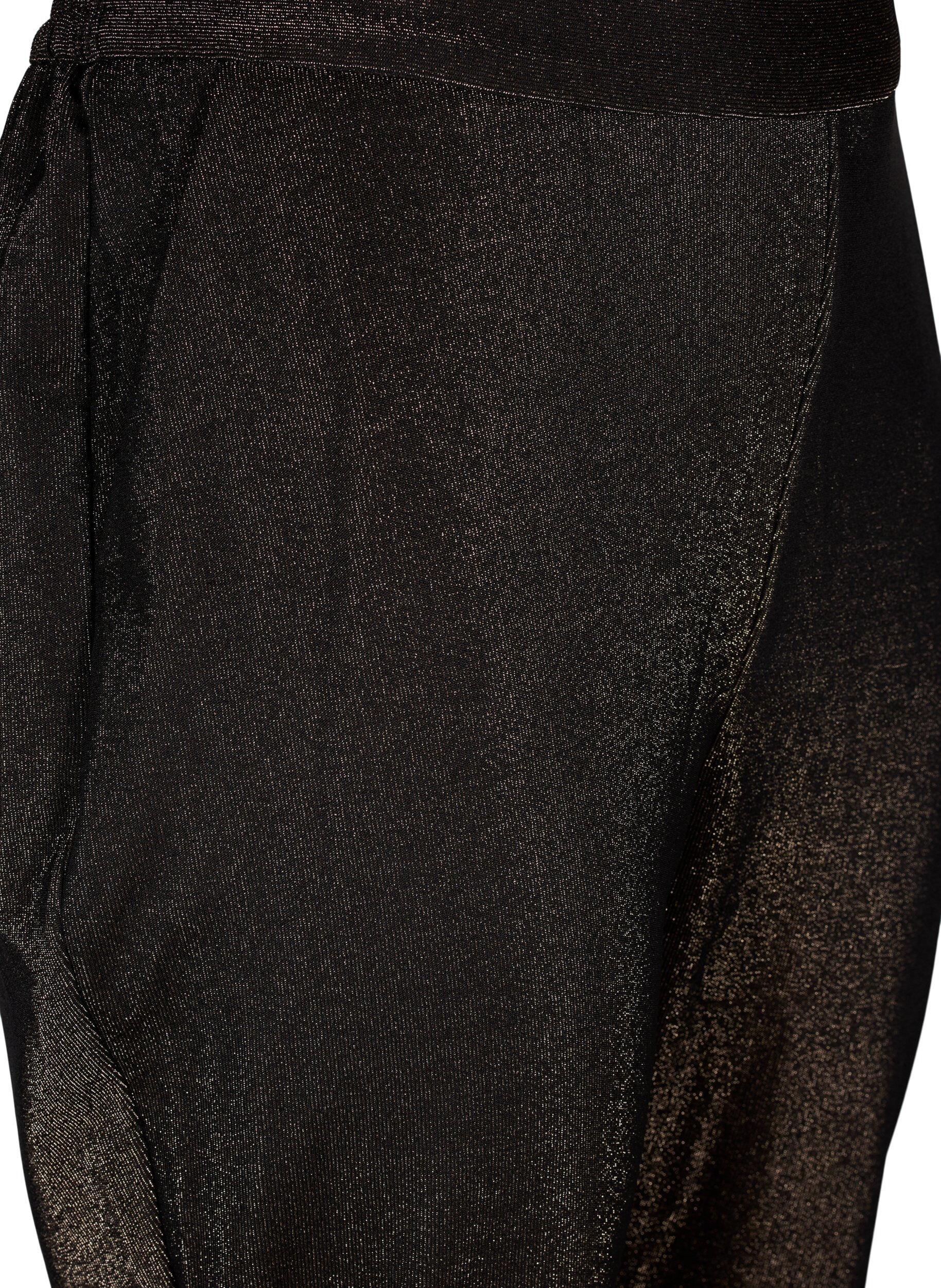 Zizzi Maddison broek met glitter, Black w. Lurex, Packshot image number 2
