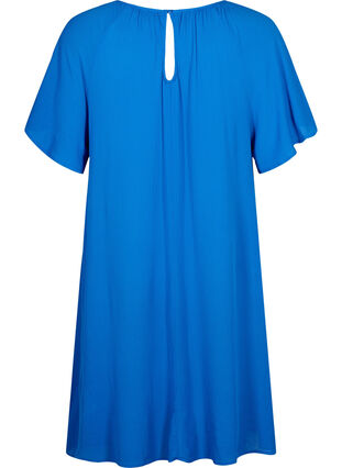 Viscose jurk met korte mouwen, Victoria blue, Packshot image number 1