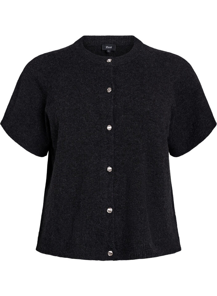 Gebreide kleding vest met korte mouwen, Grijs, Packshot image number 0