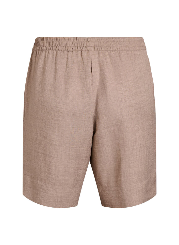 Korte broek met zakken en hoge taille, Bruin, Packshot image number 1
