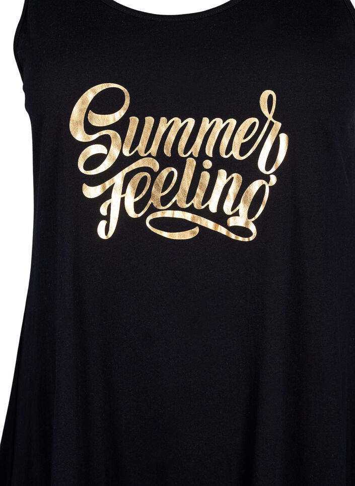 Mouwloze katoenen jurk met a-vorm, Black W. Summer, Packshot image number 2