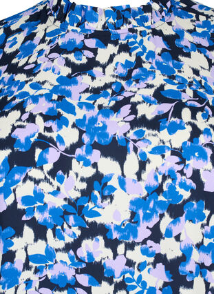 FLASH - Jurk met lange mouwen en bloemenprint, Blue Purple Flower, Packshot image number 2