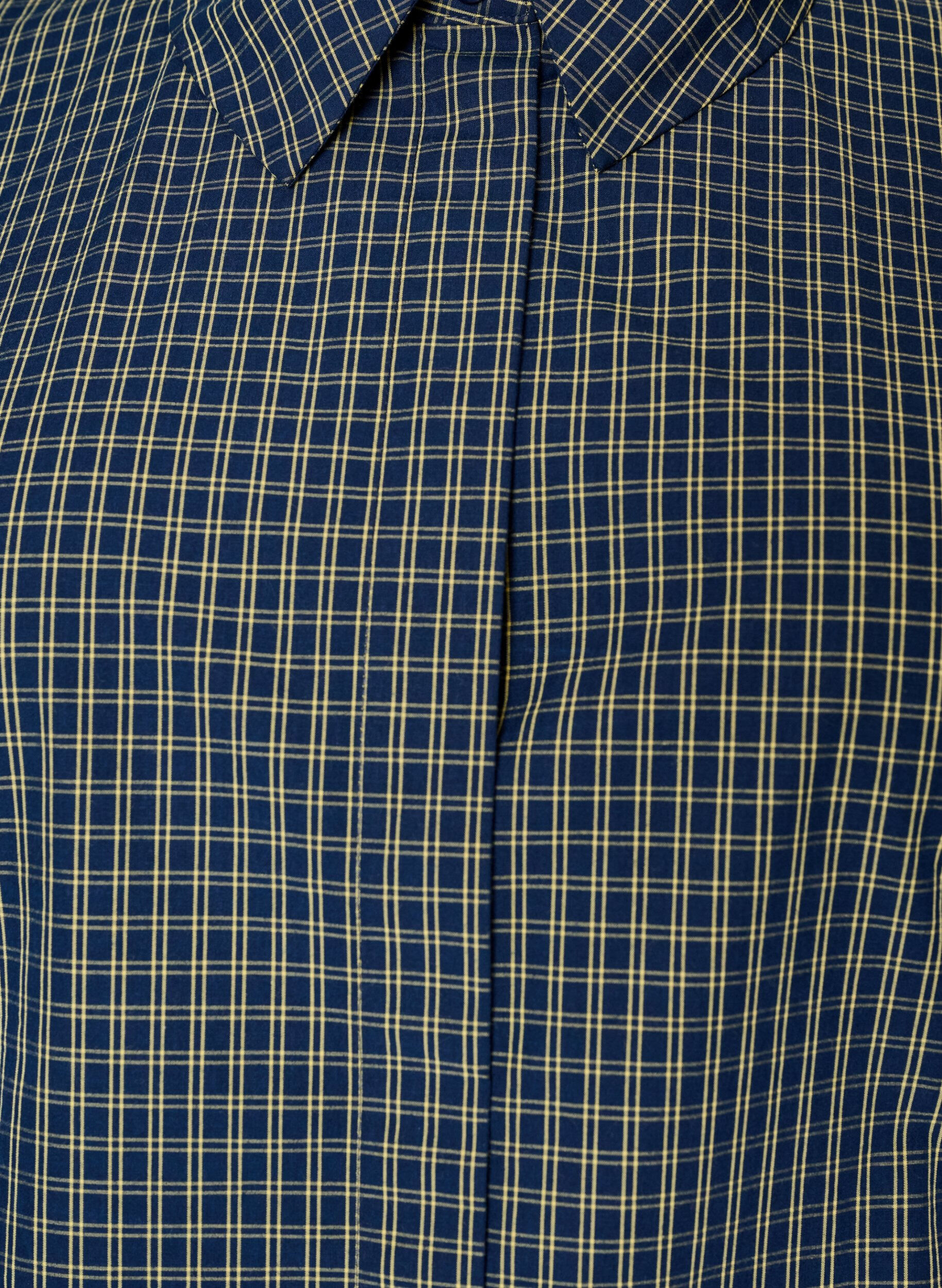 ZizziKatoenen overhemd met ruitpatroon en onzichtbare knoopsluiting, Blauw, Packshot image number 2