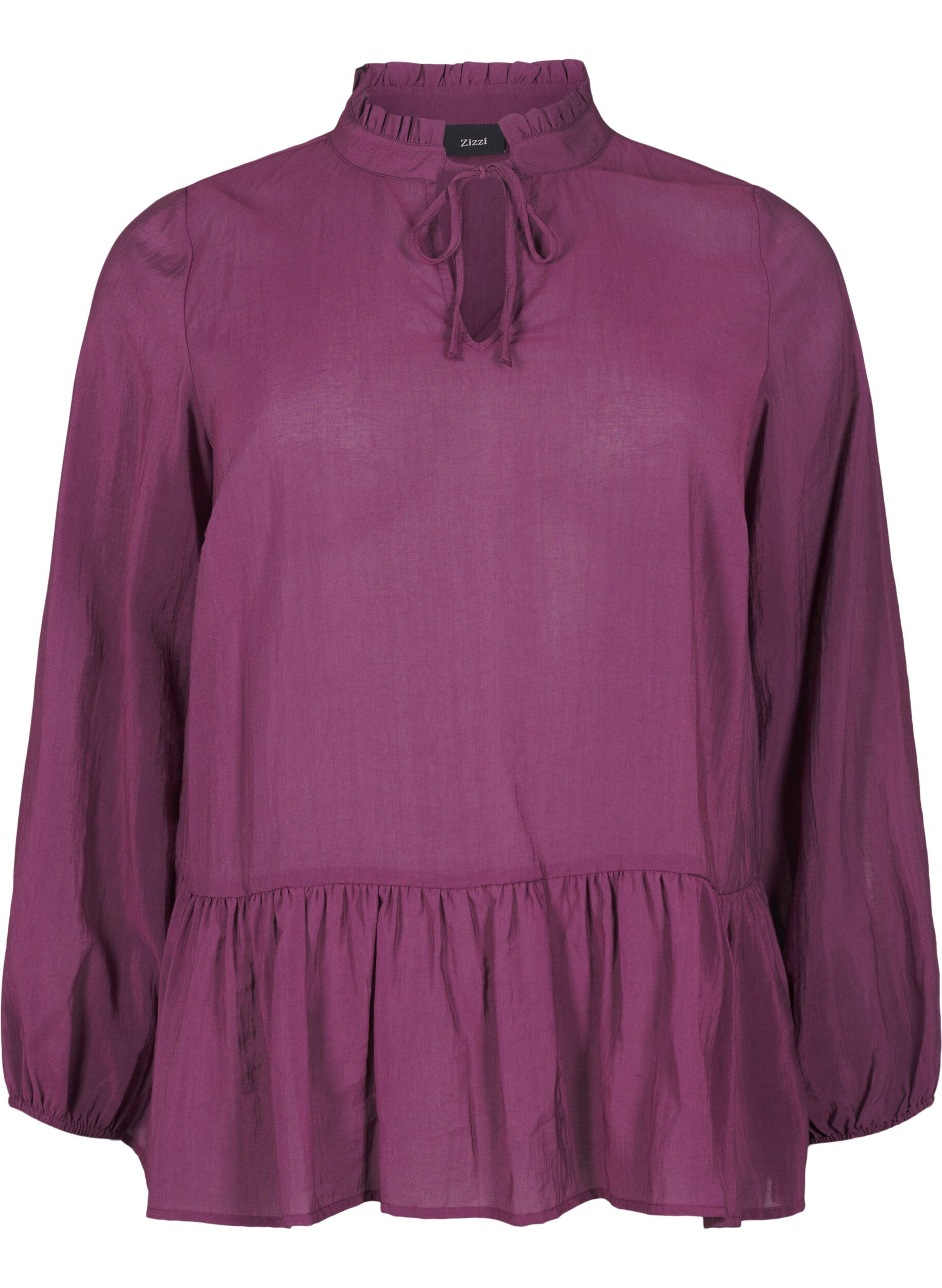 Zizzi Viscose blouse met peplum, Paars, Packshot image number 0