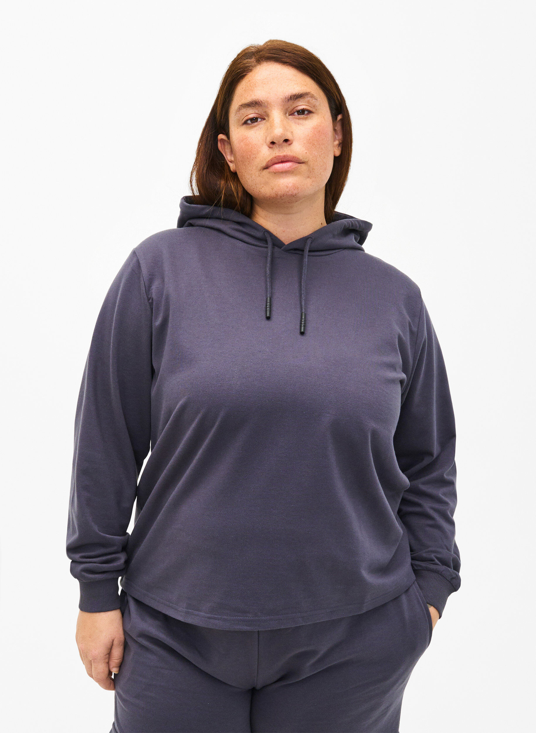 Zizzi Sweat hoodie, Ombre Blue, Model image number 0