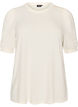 Blouse met knoopdetail en korte pofmouwen, Beige, Packshot image number 0