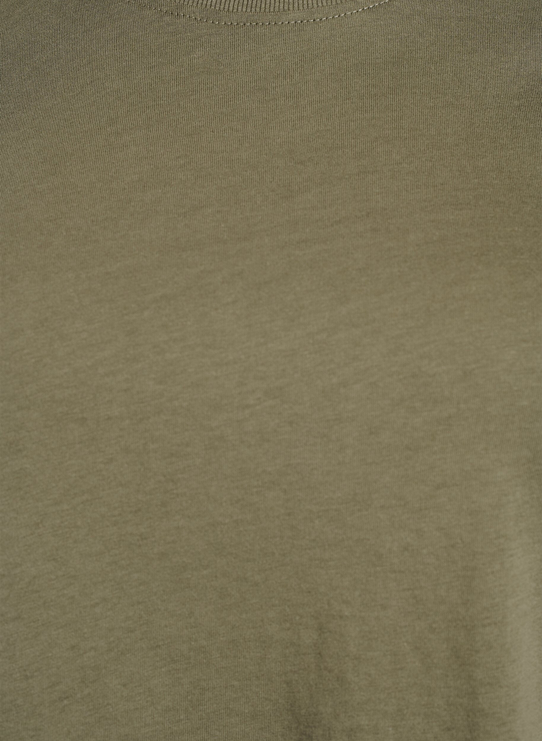 Zizzi Basic katoenen T-shirt met ronde hals, Groen, Packshot image number 2