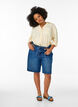 Linnen en viscose shirt met 3/4 mouwen, Beige, Model image number 1