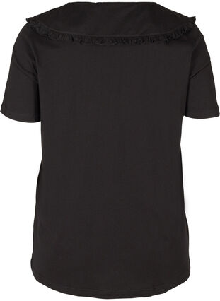 T-shirt met korte mouwen en kraag, Black, Packshot image number 1