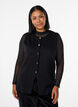 Mouwloze breisel vest met decoratieve knopen, Zwart, Model image number 0