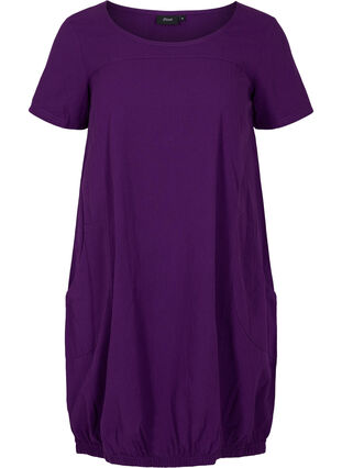 Katoenen jurk met korte mouwen, Violet Indigo, Packshot image number 0