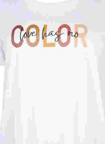 T-shirt in katoen met opdruk, Bright White COLOR, Packshot image number 2