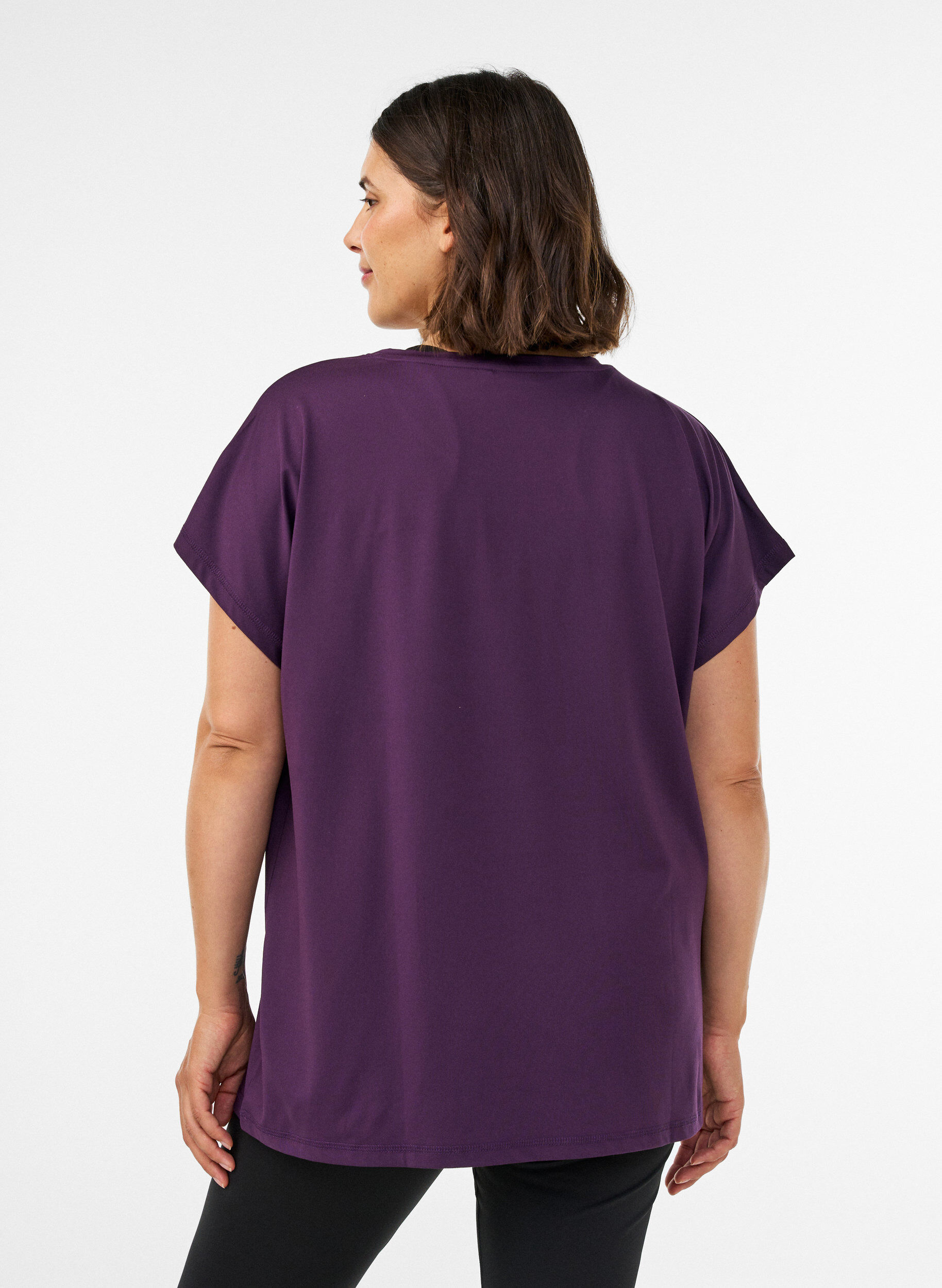 ZizziEffen gekleurd trainingsshirt, Paars, Model image number 2
